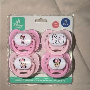 Disney Baby Mint and White Minnie Mouse Orthodontic Pacifiers - 4 Pack